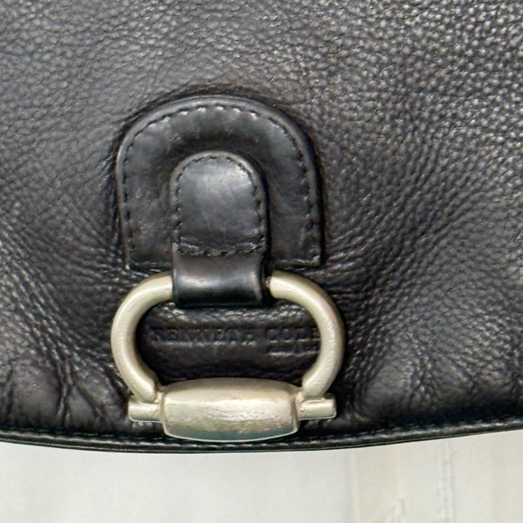 Kenneth Cole Vintage Soft Thick Black Leather Organizer Crossbody Roomy - Picture 4 of 11